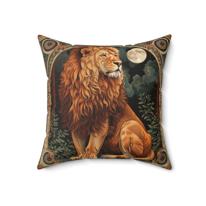 Art Deco Botanical Lion Throw Pillow | Decorative Pillow William Morris Inspired