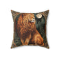 Art Deco Botanical Lion Throw Pillow | Decorative Pillow William Morris Inspired