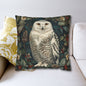 William Morris Inspired Snow Owl Winter Botanicals Home Decor Pillowcase