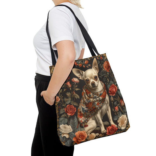 William Morris Inspired Chihuahua Tote Bag, Eco-Friendly Carryall