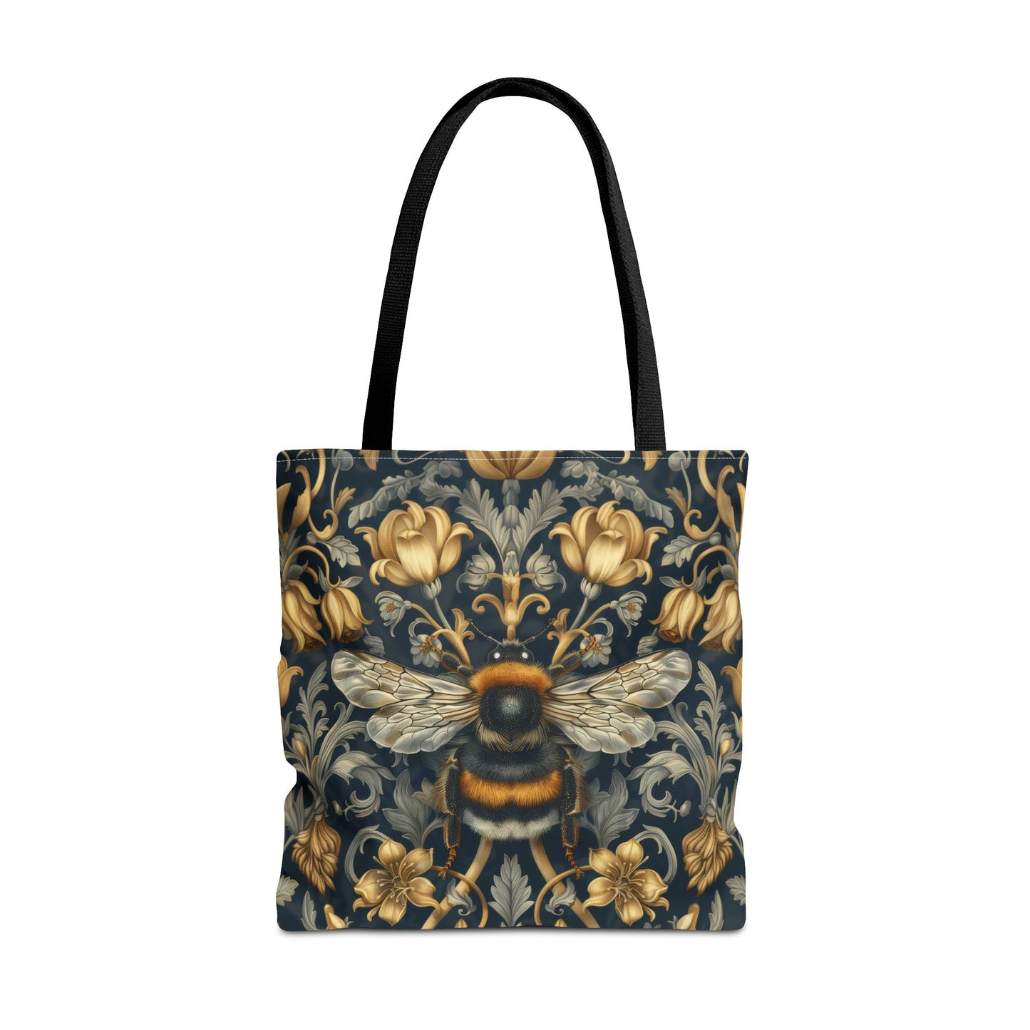 Vintage Bumblebee Floral Tote Bag | Botanical Insect Market Bag | Cottagecore Bee Shopper