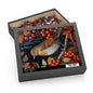 Albumen Thrush Bird Red Berries William Morris Inspired Puzzle Box (120, 252, 500-Piece) Family Jigsaw Puzzle, Puzzle Box Gift