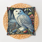 William Morris Inspired Woodland Snowy Owl Winter flowers Decorative Pillowcase