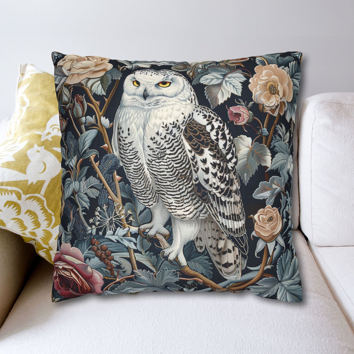 Snowy Owl Frozen Garden Decorative Pillowcase