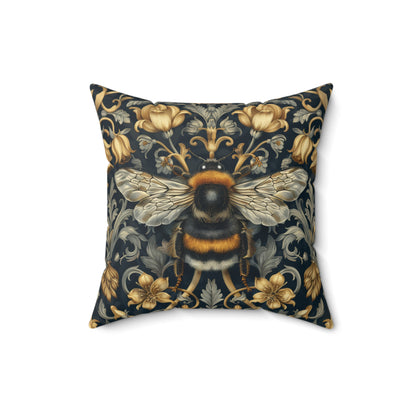 Victorian Art Inspired Bumblebee Baroque Gold Flora Pillow, Home Decor, Living Room Accessory Bedroom Pillow
