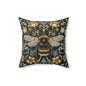 Victorian Art Inspired Bumblebee Baroque Gold Flora Pillow, Home Decor, Living Room Accessory Bedroom Pillow