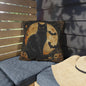 Halloween Black Cat Outdoor Pillow, Spooky Moon Throw Pillow, Pumpkin Cat Cushion, Gothic Fall Decor, Patio Accent Pillow