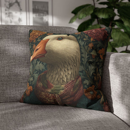 Whimsical Goose Pillowcase: Victorian Style Farmhouse Decor
