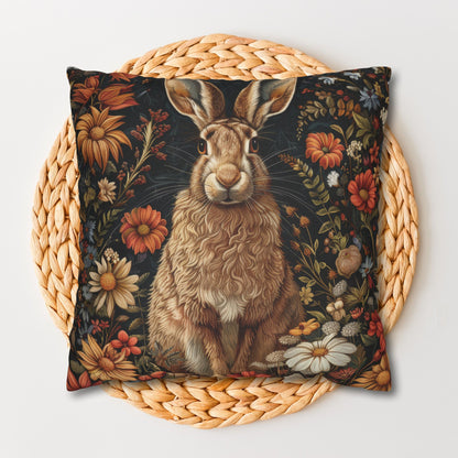 William Morris Hare Pillowcase: Floral Accent Cushion, Animal Lover Gift