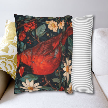 Cardinal Daisy Cottage Art Nouveau Pillowcase