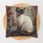 Art Deco Siamese Cat Vintage Square Pillowcase