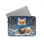 Winter Fox Laptop Sleeve, Cozy Woodland Snow Art Case, Cute Red Fox in Scarf Winter Laptop Cover (12”, 13”, 15”)