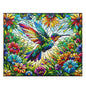 Stained Glass Spring Hummingbird Puzzle (120, 252, 500-Piece) Family Jigsaw Puzzle, Puzzle Box Gift