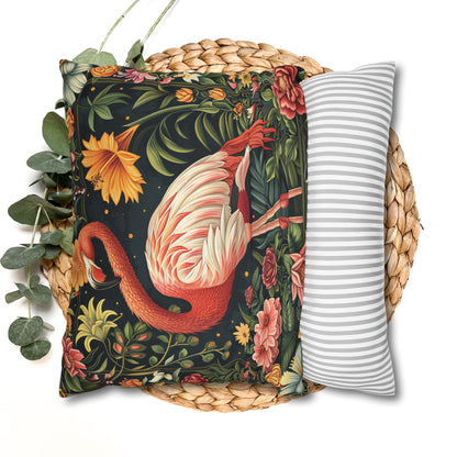ropical Flamingo Throw Pillowcase: Morris Inspired Floral Decor