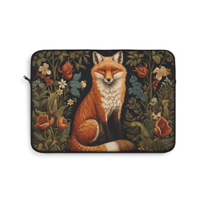 William Morris Inspired Forest Fox | Laptop Sleeve Fox Neoprene Laptop Case | Office Accessories Gift