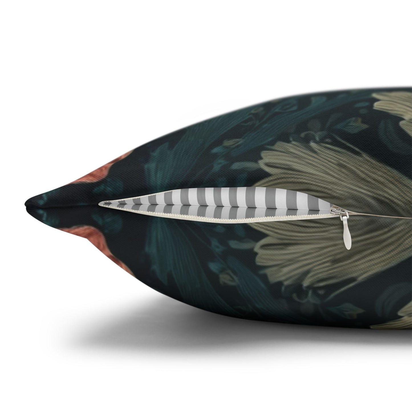 William Morris Inspired Dragonfly Pillowcase, Teal Botanical Art Nouveau Dragonfly Floral Decorative Pillow Cover