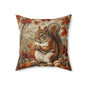 William Inspired Woodland Brown Squirrel Fall Autumn Forest Decorative Squrae Pillow