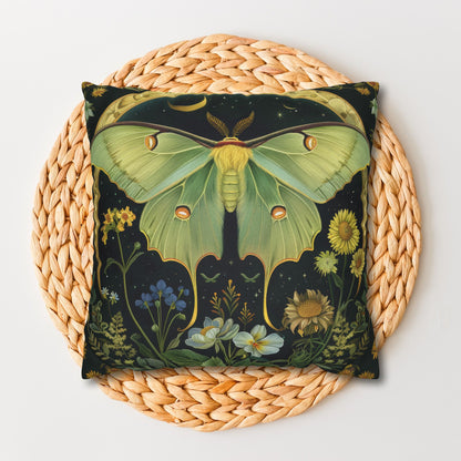 Luna Moth Crescent Moon Pillowcase