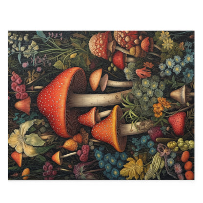 William Morris Inspired Wild Mushroom Jigsaw Puzzle (120, 252, 500-Piece) Gift-Ready Box, Adult Jigsaw Puzzle