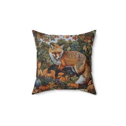 Woodland Fox Pumpkins Patch William Morris Inspired Decorative Pillow