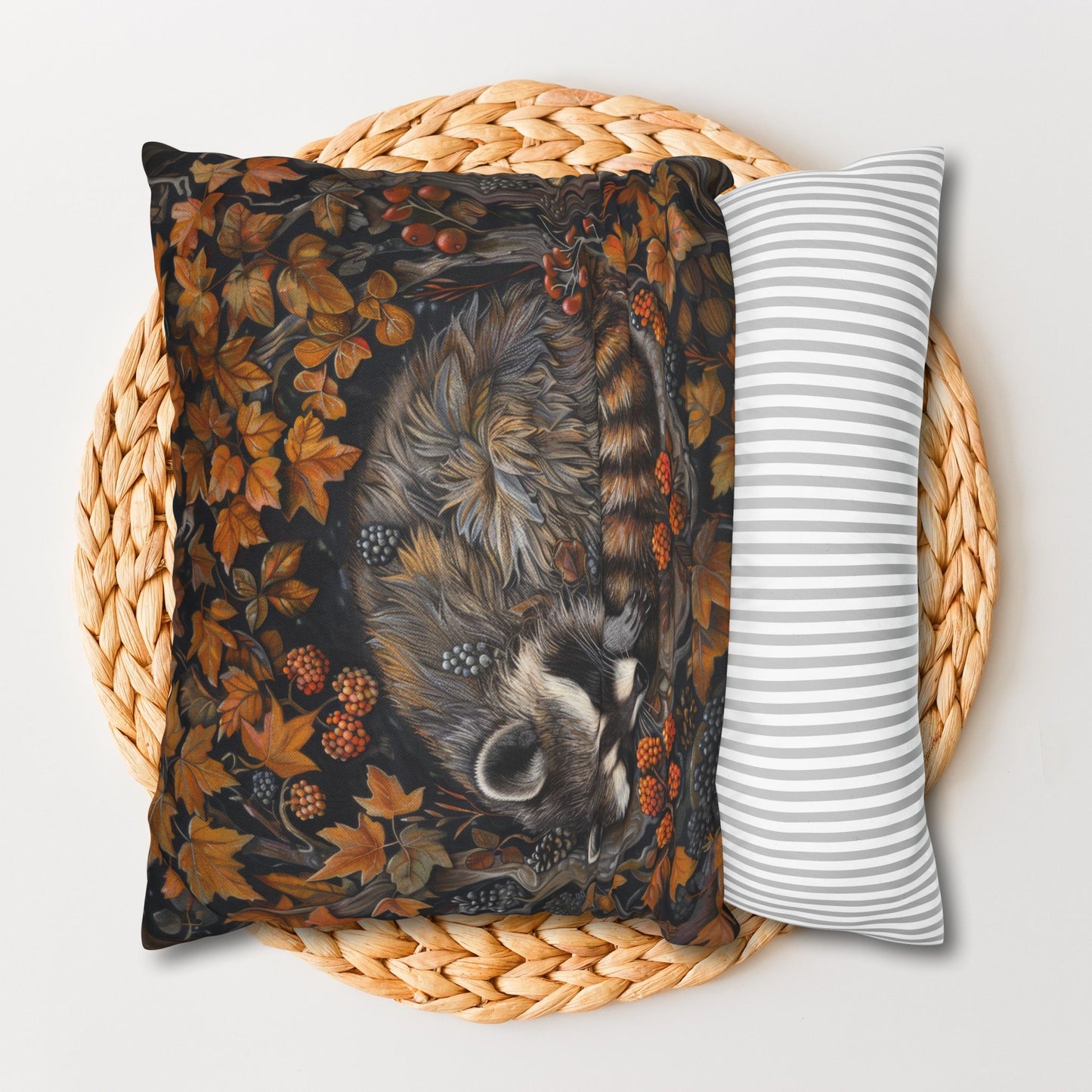 Woodland Sleeping Raccoon Pillowcase: William Morris Fall Decor