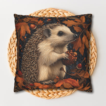 Hedgehog Acorns And Fallen Leaves Pillowcase