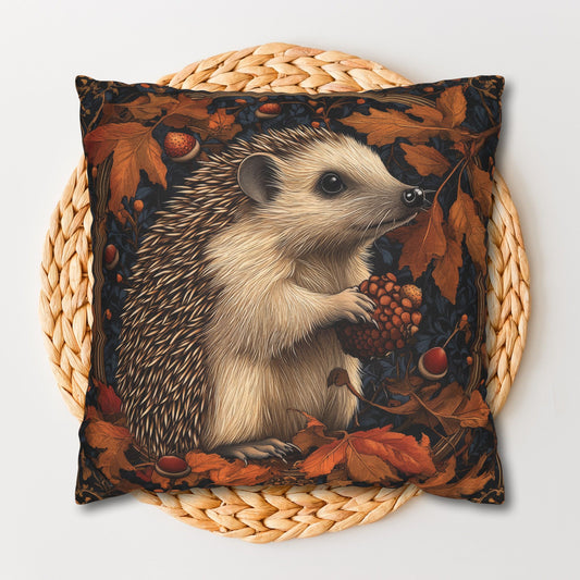Hedgehog Acorns And Fallen Leaves Pillowcase