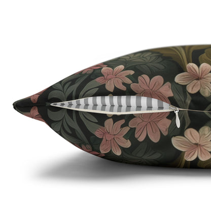 Llama Floral Pillowcase, William Morris Style Animal Cushion with Vintage Botanical Design