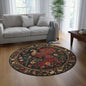 Victorian Phoenix Round Rug: William Morris Tapestry Style