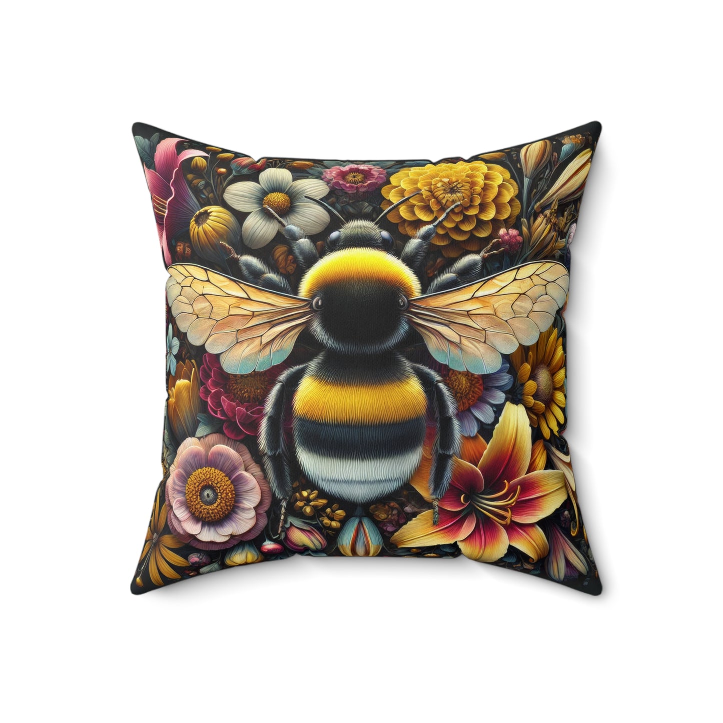 William Morris Wildflower Bumblebee Pillow: Floral Home Decor