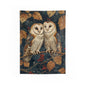 Tapestry of Couple Barn Owl | William Morris Medieval Style Wall Art | Cottagecore Hanging and Home Decor