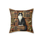 Cat Bookshelf Pillow: Whimsical Book Lover Home Decor