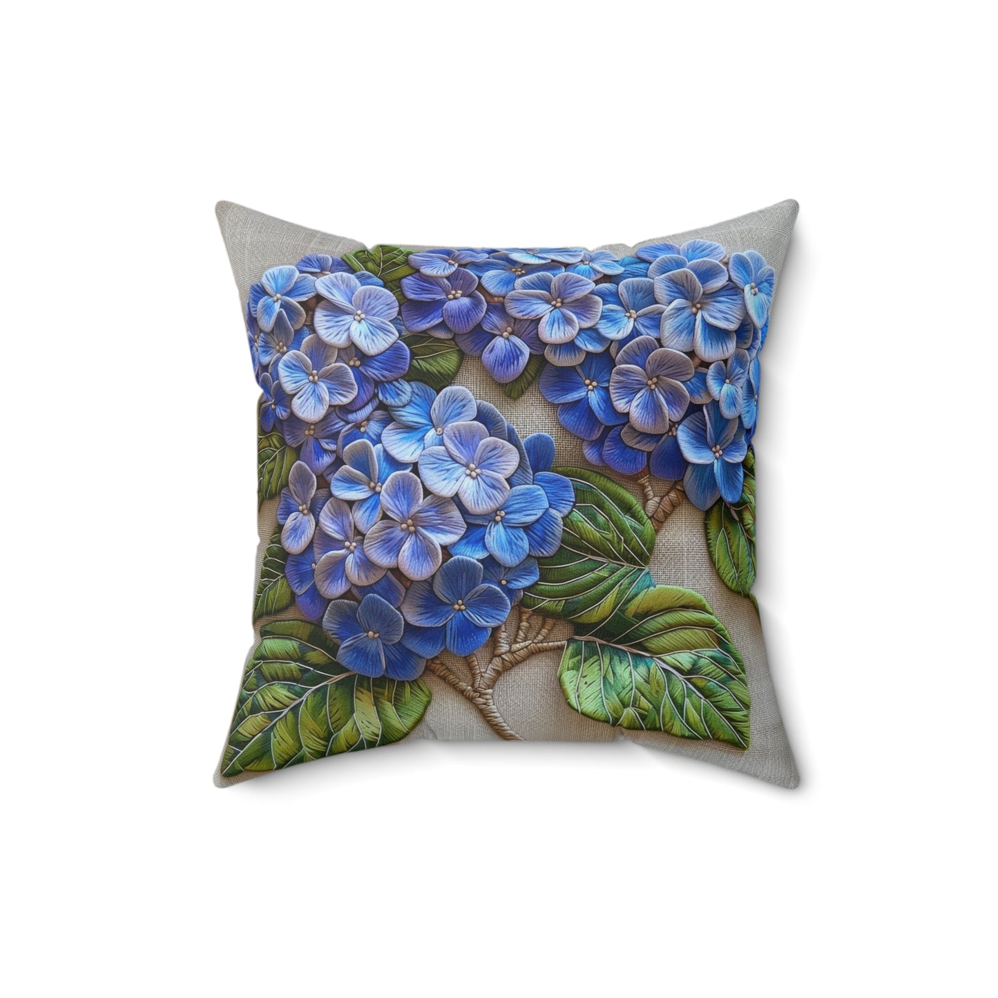 Hydrangea Purple Blue Decorative Pillow, Botanical Home Decor Pillow