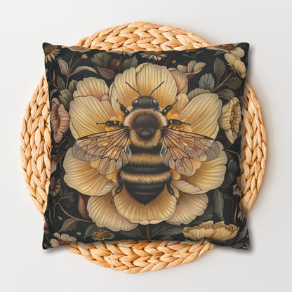 Botanical Bumble Bee William Morris Inspired Art Nouveau Pillowcase