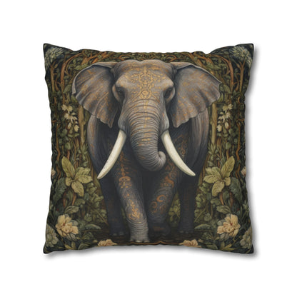 Elephant Pillowcase: William Morris Inspired Forest Design
