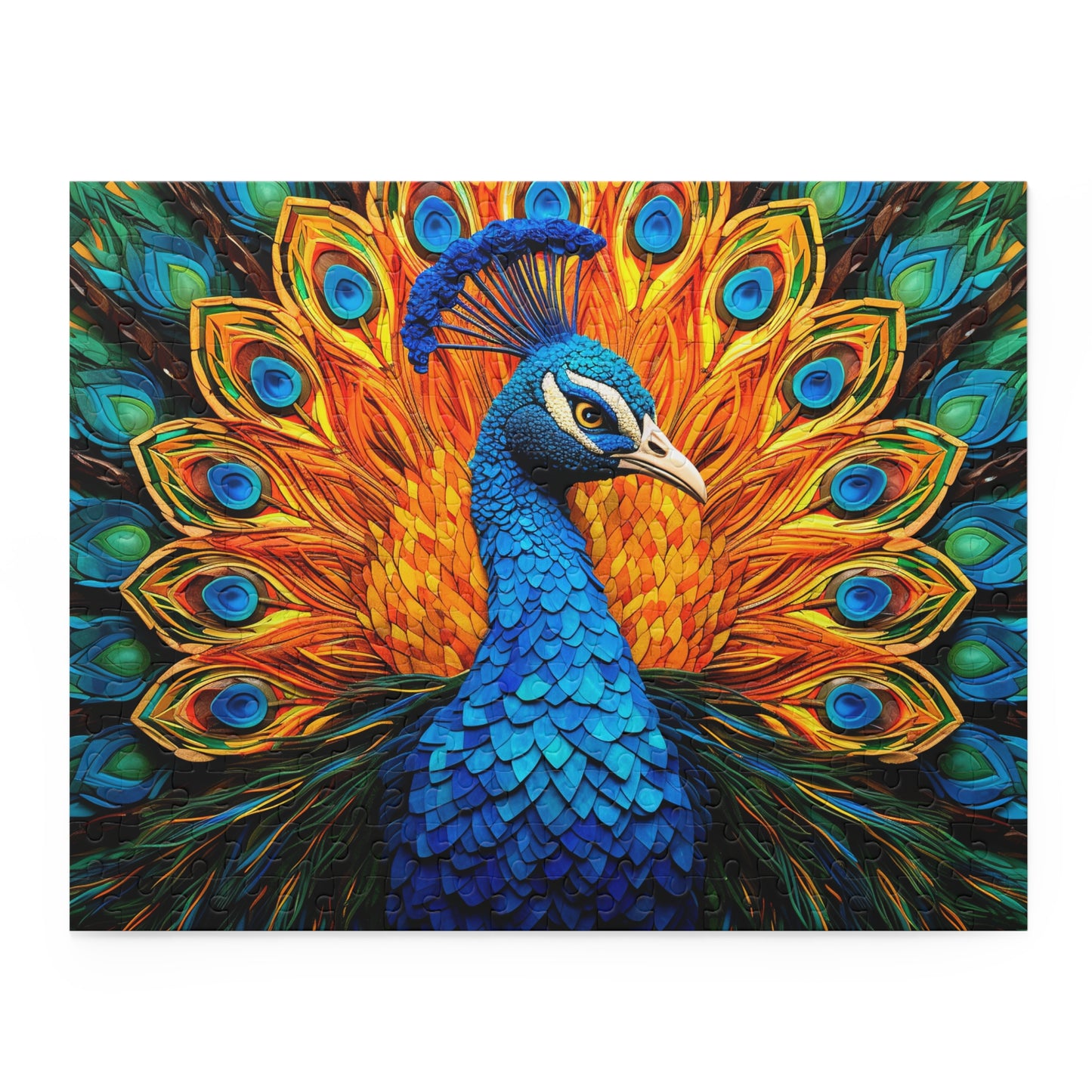Stained Glass Peacock Jigsaw Puzzle (120, 252, 500-Piece)  Gift-Ready Box, Adult Jigsaw Puzzle, Gift Him Her
