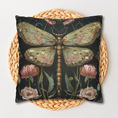 William Morris Inspired Victorian Botanical Dragonfly Pillowcase