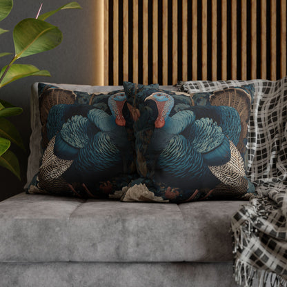 Thanksgiving Turkey Pillowcase, William Morris Style Cushion, Fall Decor, Polyester Cover