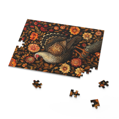 Jigsaw Puzzle, Turkey Fall Autumn 120 252 500-Piece Family Gift Box Puzzle, Thanksgiving Activity, Holiday Puzzle Game, Custom Photo Puzzle