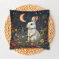 Rabbit Moon Wildflowers William Morris Inspired Pillowcase