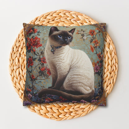 Art Deco Siamese Cat Vintage Square Pillowcase