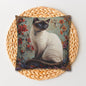 Art Deco Siamese Cat Vintage Square Pillowcase