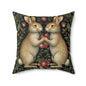Rabbit & Strawberry Pillow: Whimsical Home Decor Cushion