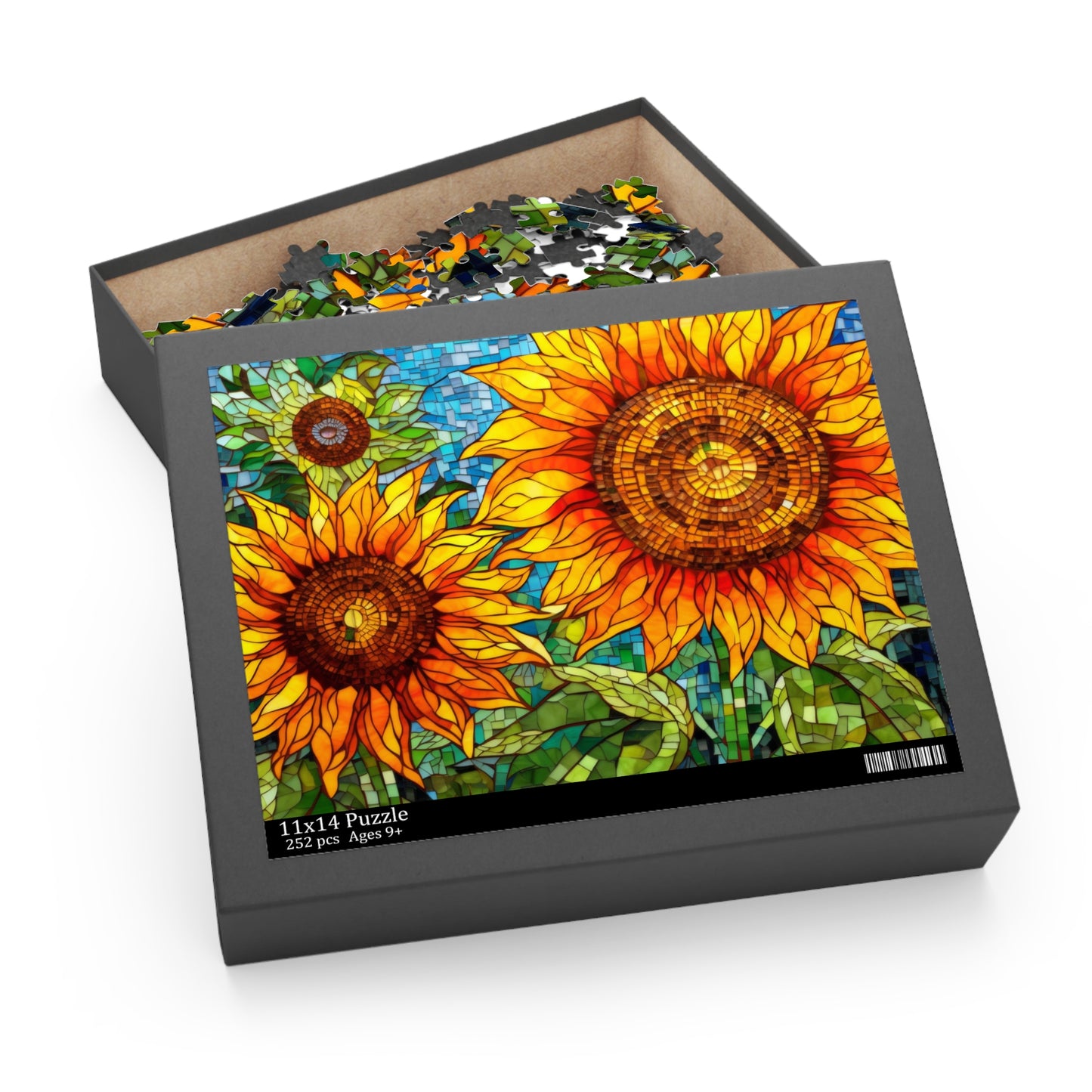 Sunflower Field Stained Glass Jigsaw Puzzle (120, 252, 500-Piece)  Gift-Ready Box, Adult Jigsaw Puzzle, Gift Him Her