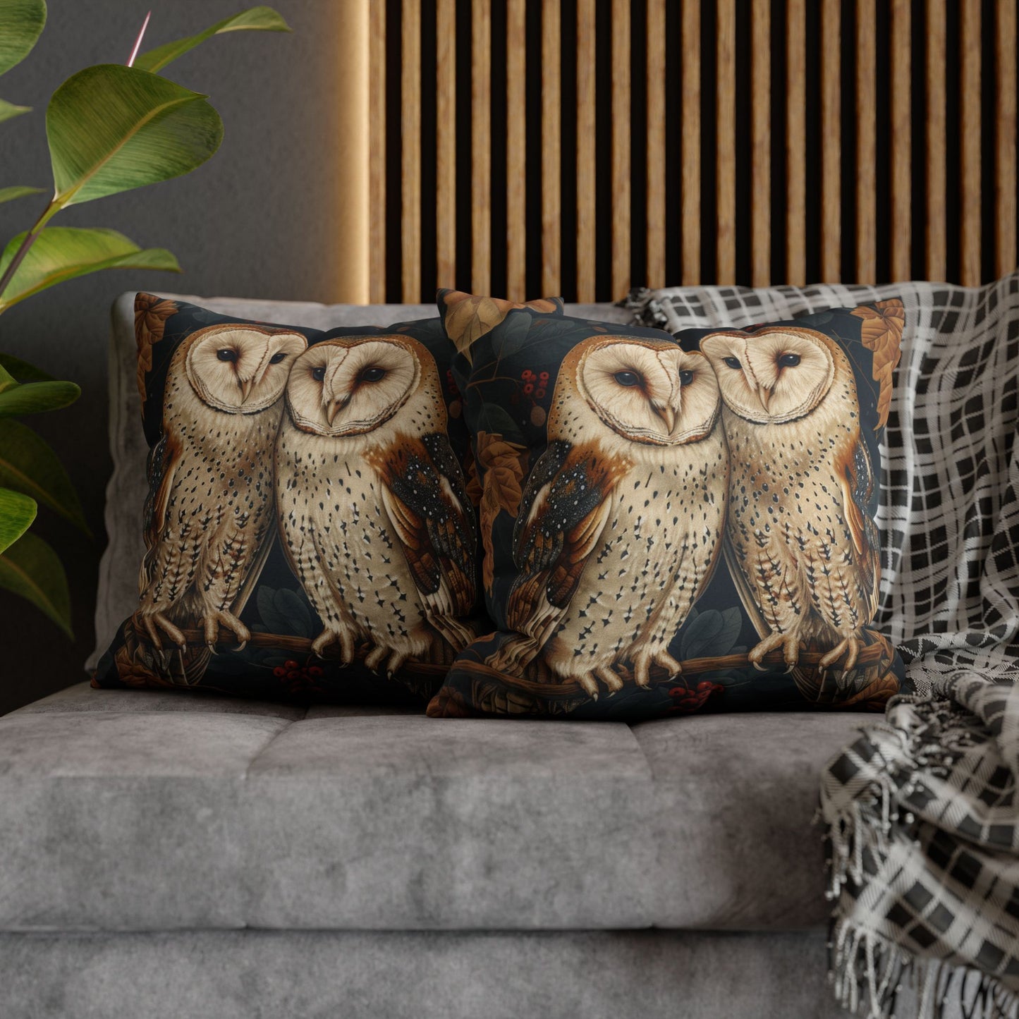 Forest Couple Barn Owl Pillowcase
