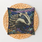Badger in a Moonlit Field of Lavender Pillowcase