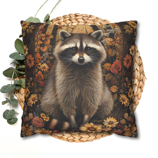 Woodland Raccoon Fall Ancient Decorative Pillowcase