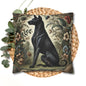 Black Thai Ridgeback Dog Ornate Botanical Pillowcase