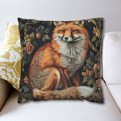 Forest Fox William Morris Inspired | Fox Ancient Decorative Pillowcase