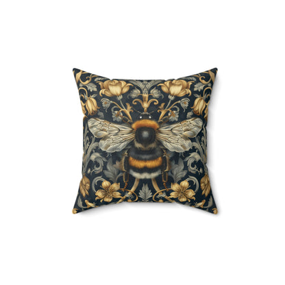 Victorian Art Inspired Bumblebee Baroque Gold Flora Pillow, Home Decor, Living Room Accessory Bedroom Pillow